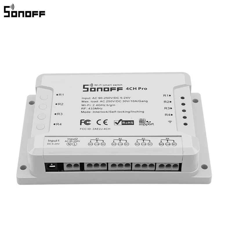 SONOFF 4CH Pro Rev2 4 gang WiFi Smart Switch RF отслеживающее устройство Status дистанционное