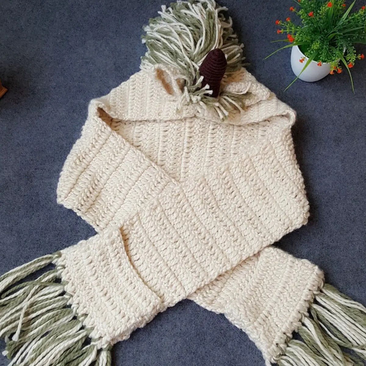 Новинка 2019 брендовая Модная вязаная крючком зимняя шапка с шарфом и капюшоном