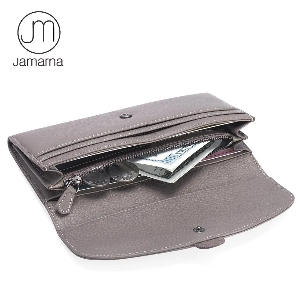 Кошелек jamarna женский из натуральной кожи длинные классические дизайнерские
