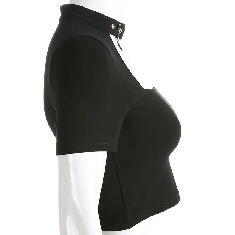 Футболка женская повседневная черная готическая Сексуальная клубная панк