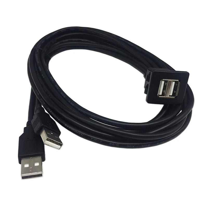 Двойной USB 2 0 кабель для скрытого монтажа 1 м двойной usb тип A папа-мама флеш-Панель