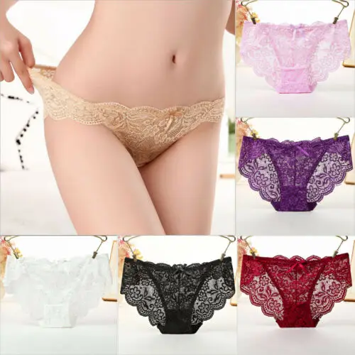 Нижнее белье женское мягкие кружевные трусы с низкой талией дышащие шортики