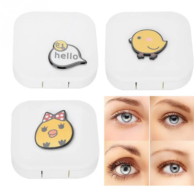 Карманный мини-кейс для контактных линз с зеркалом Портативный пластиковые