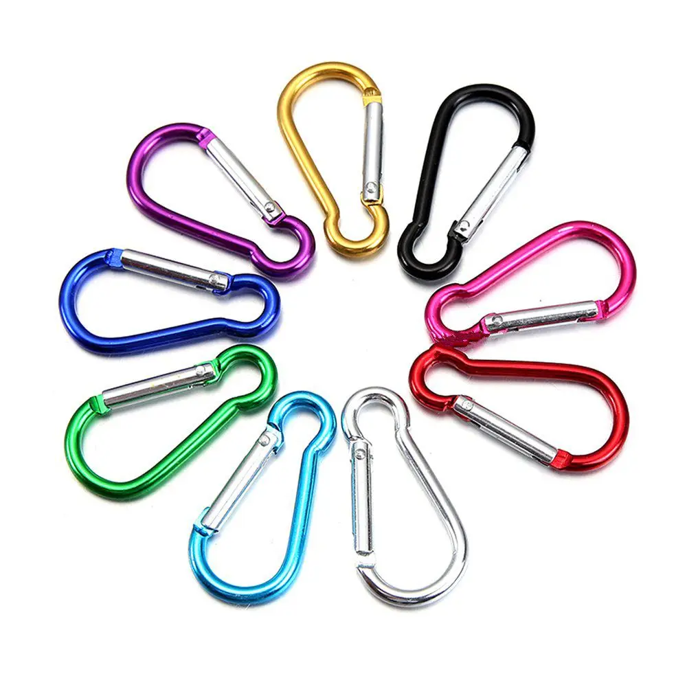 20Pcs Aluminum Spring Carabiner Outdoor Camping Equipment EDC Hook Pocket Key Chain Survival Tool|Уличные инструменты| |