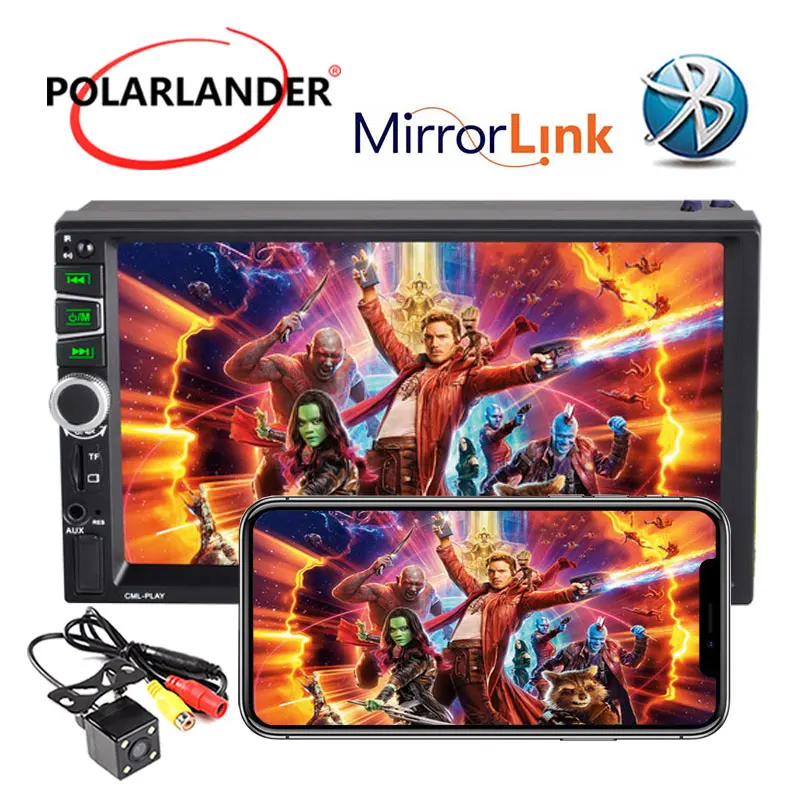 Автомагнитола 2 Din с GPS Навигатором MP5 плеер камерой заднего вида Bluetooth HD аудио Mirror