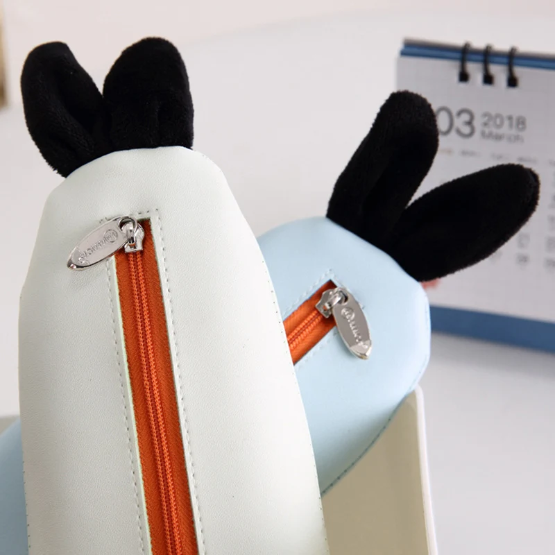 1 шт. Kawaii PU Симпатичный пенал кролик большой ёмкость Pencilcase для обувь девочек