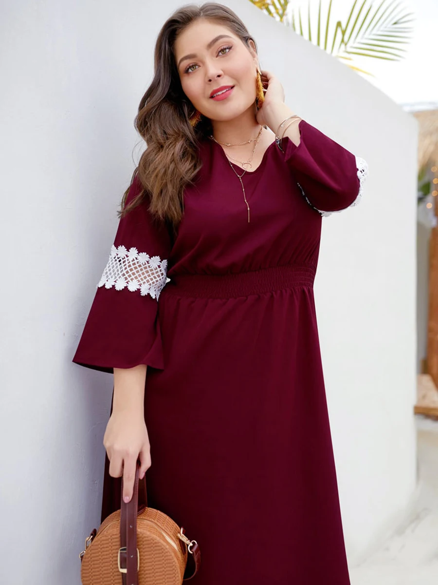 Дамы Повседневное плюс Размеры v-образным вырезом официальный с короткими