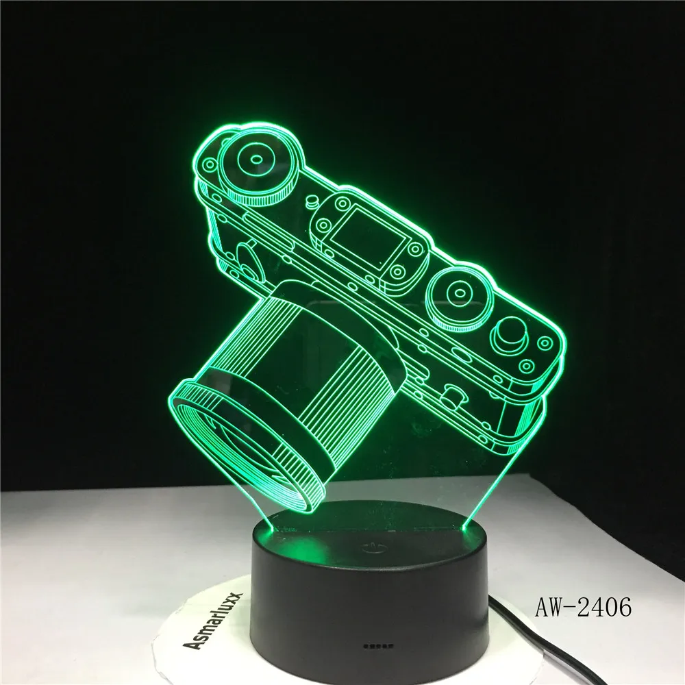 Новинка камера 3D лампа светодиодный светильник с питанием от батареи сенсорный