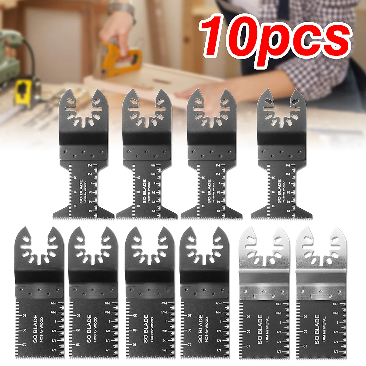

10Pcs Multitool Saw Blade Oscillating Blade Multi Tool Saw For Renovator For Bosch,Fein Multimaster Wood Cutting Saws