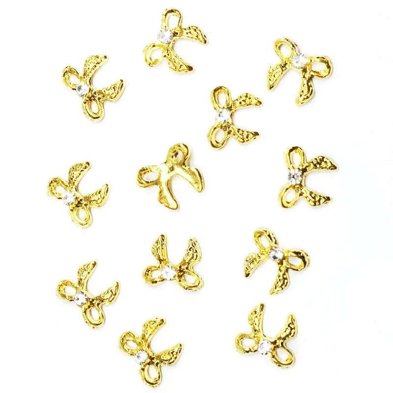 

Nail Alloy Jewelry Silver Diamond Bow Shining 3D Nail Art Decoration New Style Decoracao Acessorios design for nails