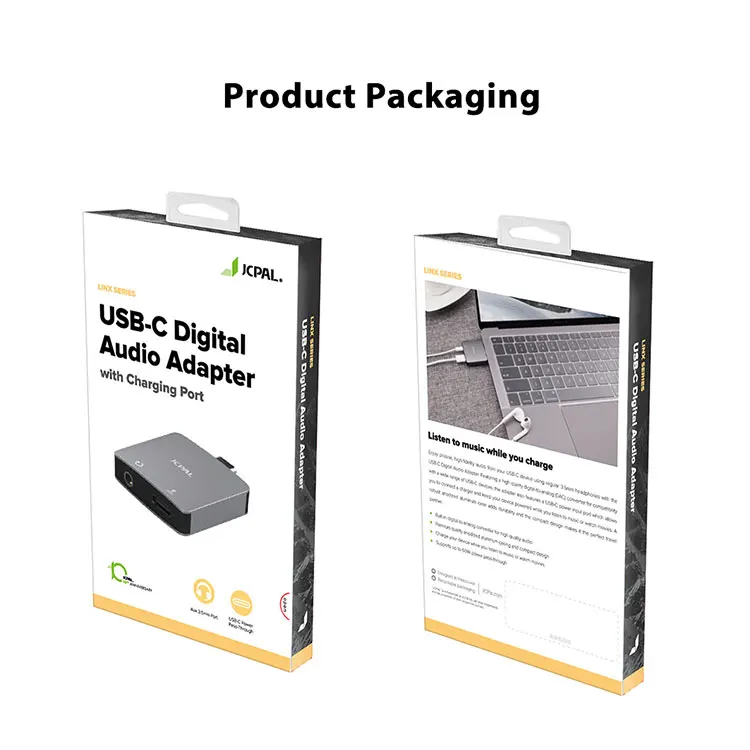 JCPAL 3 5 мм цифровой аудио + USB-C зарядный адаптер кабель PD 60 Вт зарядное устройство