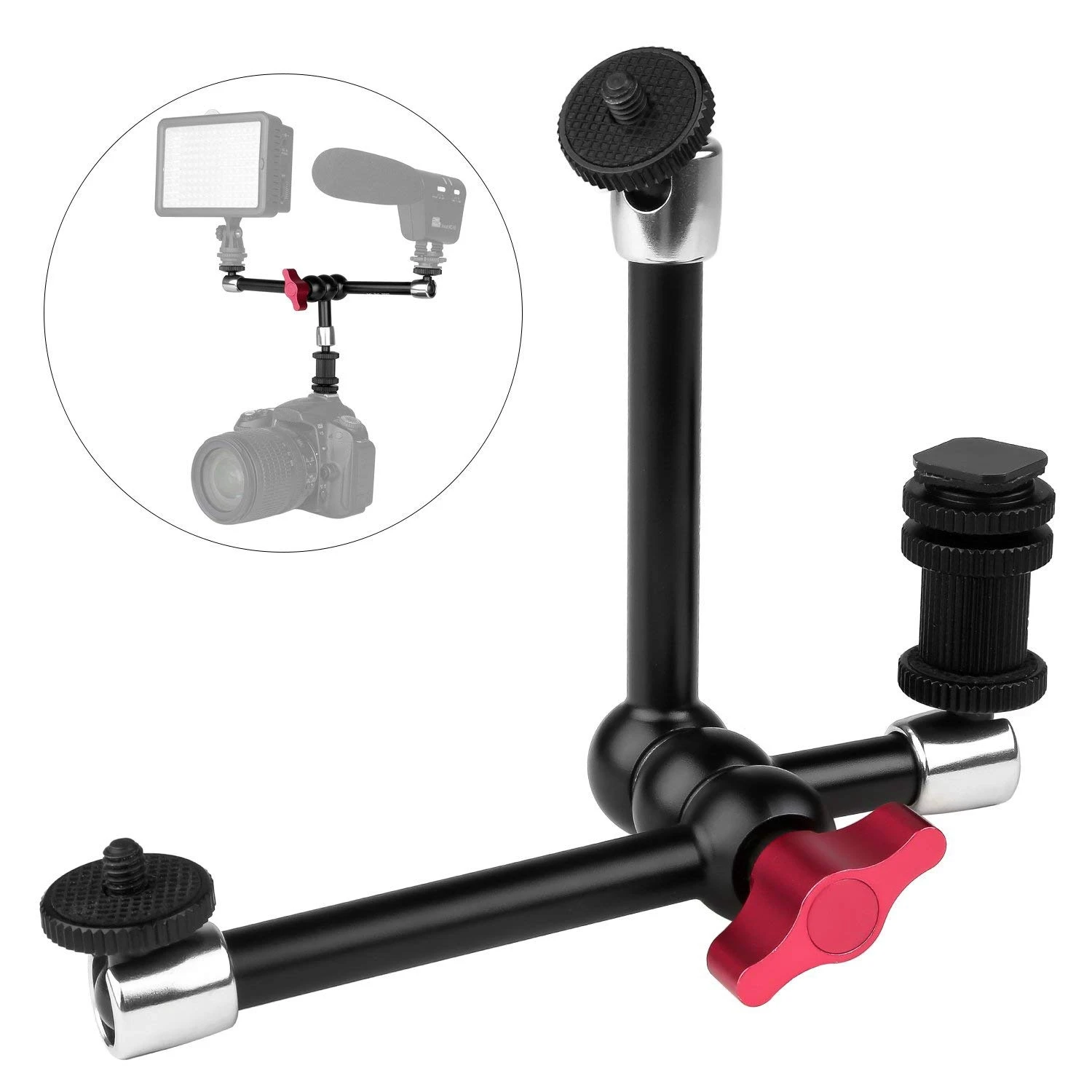 Magic Arm 3 Arms Adjustable Articulating Friction Camera Bracket Compatible with DSLR Rig LED Monitor Video Lig |