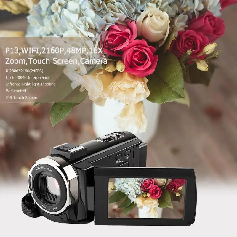 Vanpower новинка P13 беспроводная Wi Fi Full HD 2160 P 4 K 48MP 16X зум ips сенсорный экран камера Gome