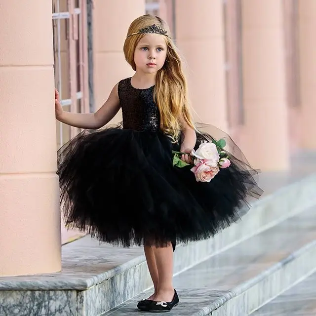 CANIS 2018 Baby Girls Bridesmaid Dress Flower Sequined Kids Party Prom Wedding Dresses Princess 1-5T | Детская одежда и обувь