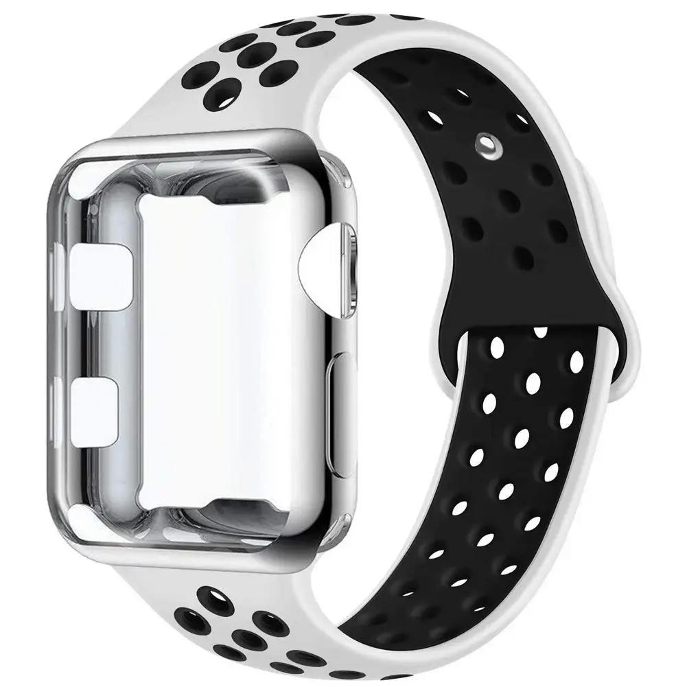 Мягкий силиконовый чехол для часов с чехлом из ТПУ IWatch 4 3 2 1 Apple Watch ремешок