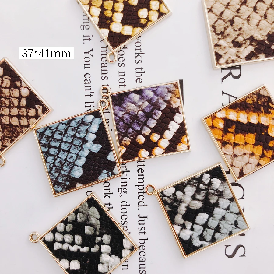 

Alloy Square Pendant Necklace Charms DIY Material Jewelry Earring Accessories