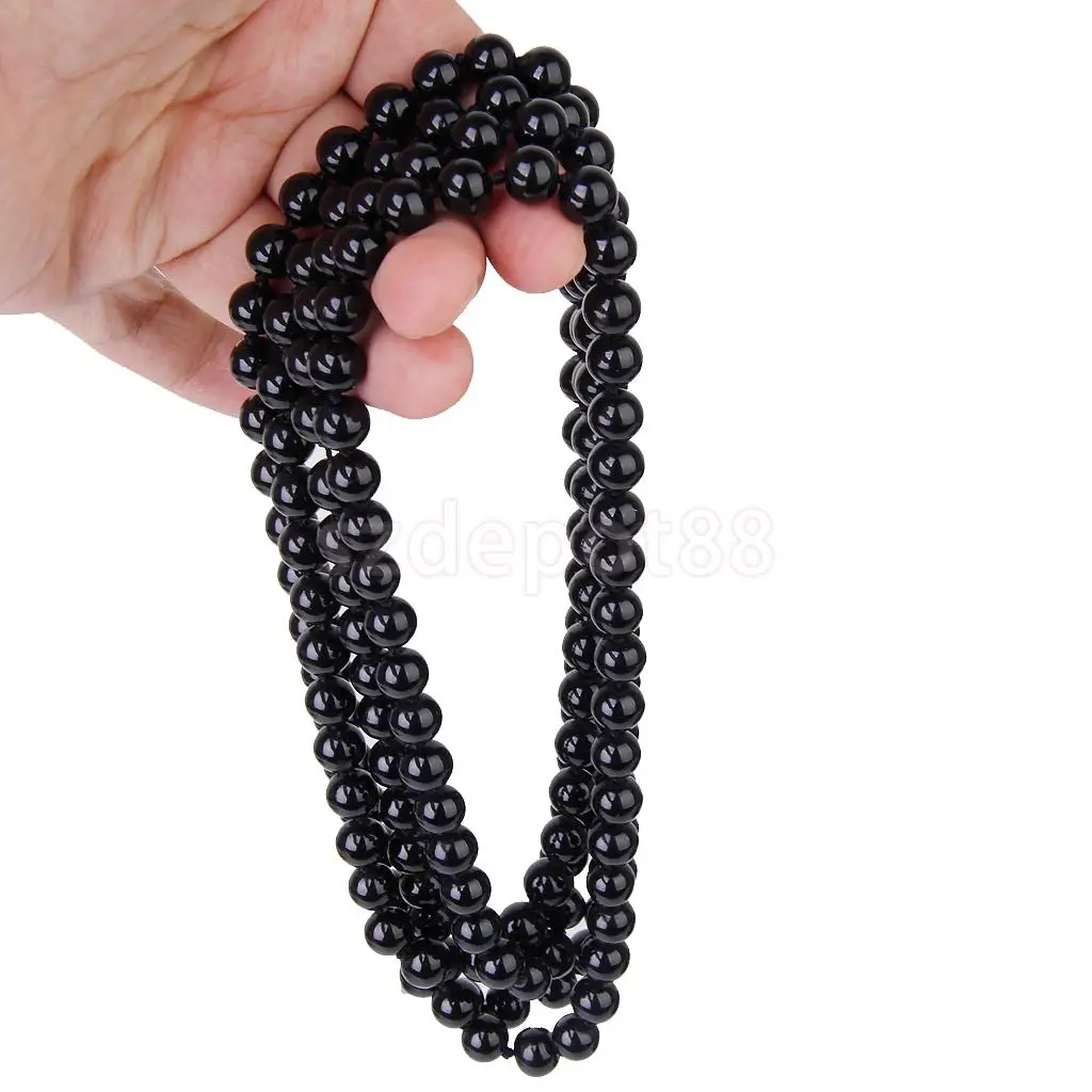 

Fashion Black Faux Pearl Long Sweater Chain Necklace