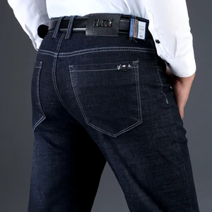 Новинка 2018, Осень-зима, плотные мужские джинсы, брендовая одежда, высокое качество, известные прямые джинсы, модные деловые мужские джинсы