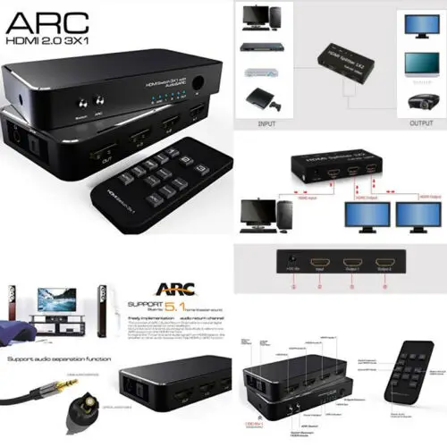 HDMI 1080P 3D переключатель разветвитель 4 в 1 выходной порт для HDTV Xbox PS3 PS4| |