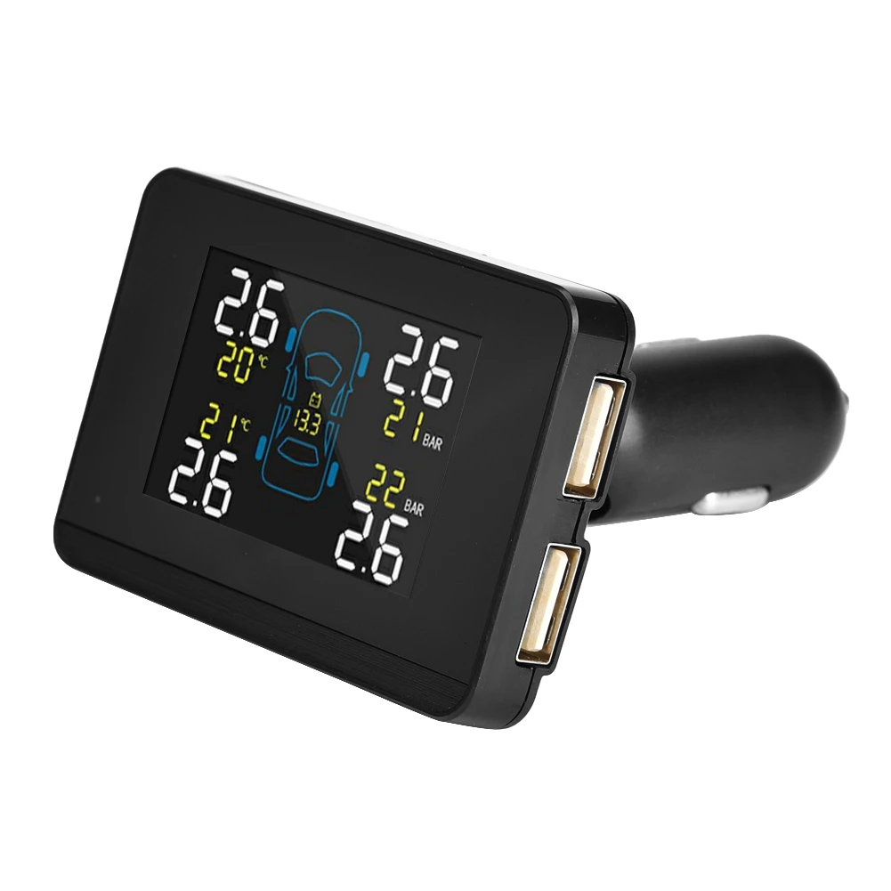 Автомобильное зарядное устройство ABS TPMS система контроля давления в шинах LCD для