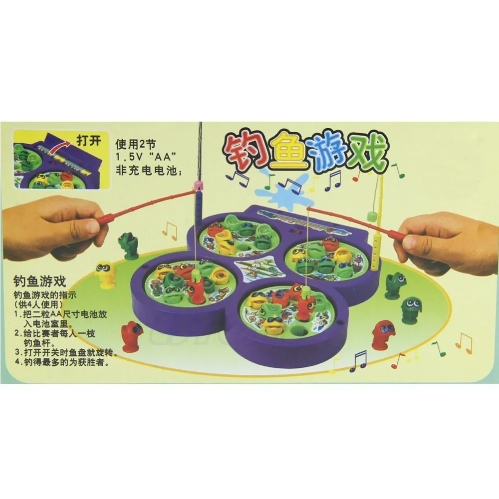 Go Fishing Game Electric Rotating Magnetic Magnet Fish Toy Kid Educational Battery Operated Multicolor Plastic Hot | Игрушки и хобби