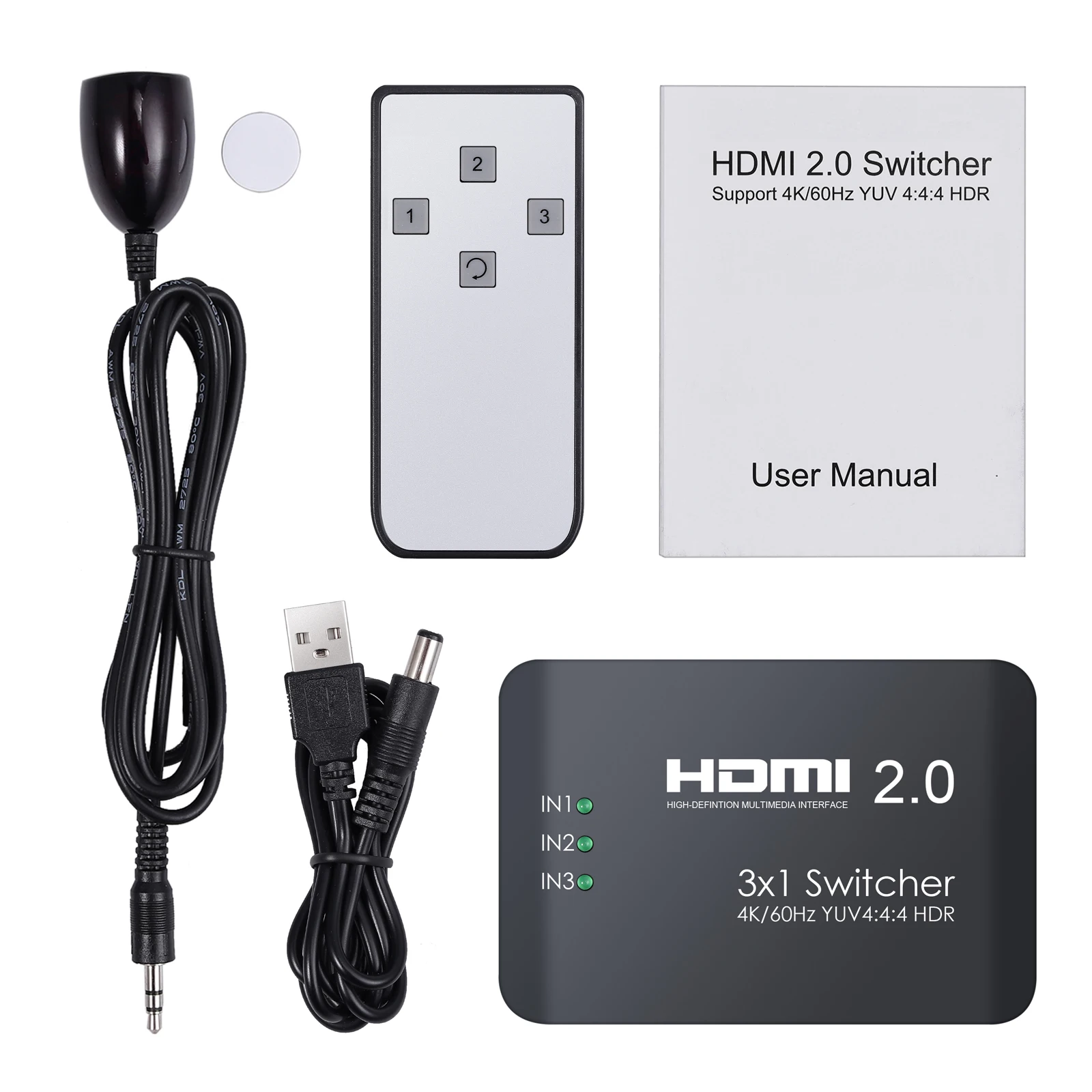 LiNKFOR 3-портовый Коммутатор HDMI 2 0 Поддержка порта 4K/60Hz YUV 4:4:4 HDR LPCM DTS7.1 DSD стандарт HD