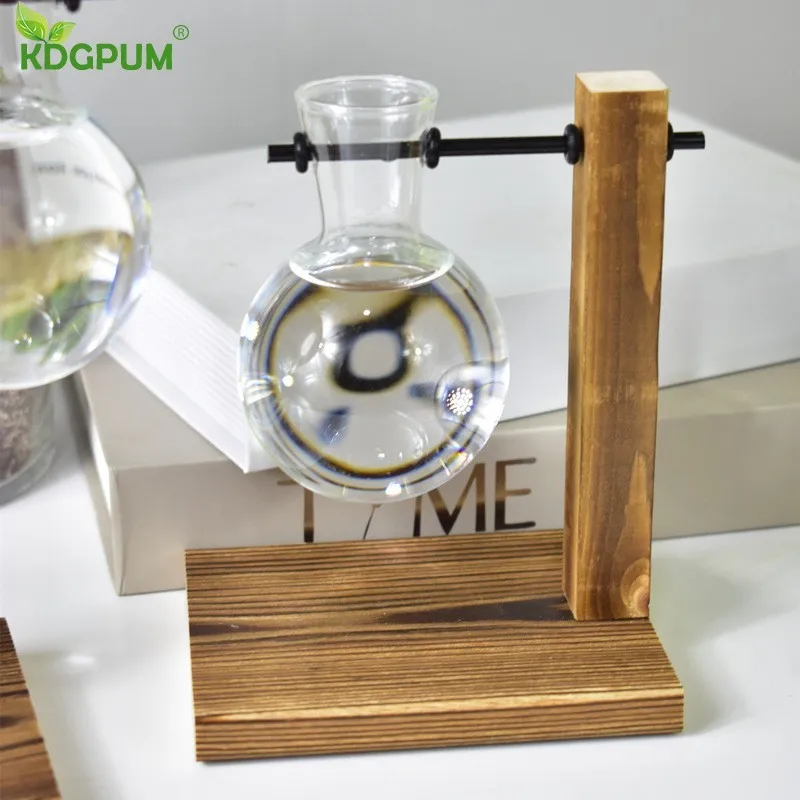 Terrarium Creative Hydroponic Plant Transparent Vase Wooden Frame Decoration Glass Tabletop Bonsai Decor Flower | Дом и сад