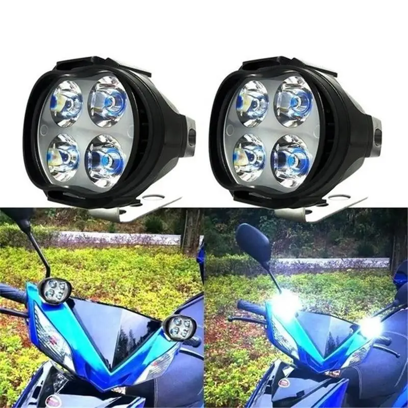 2 шт. светильник для головы мотоцикла 4LED 12 Вт DC12V супер яркий противотуманный
