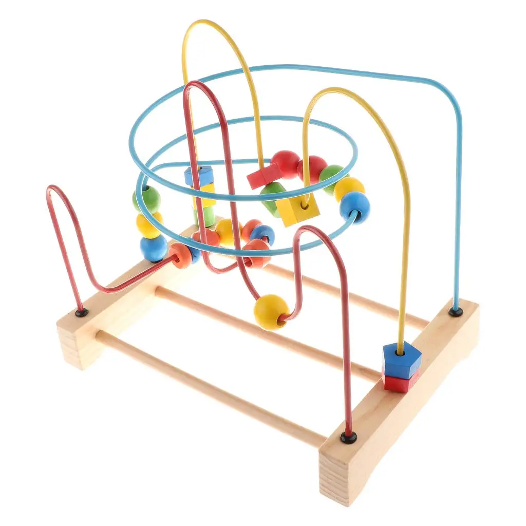 

Пазл-лабиринт с деревянными бусинами, развивающая игрушка с распознаванием цветов рук и глаз, подарок для детей, малышей