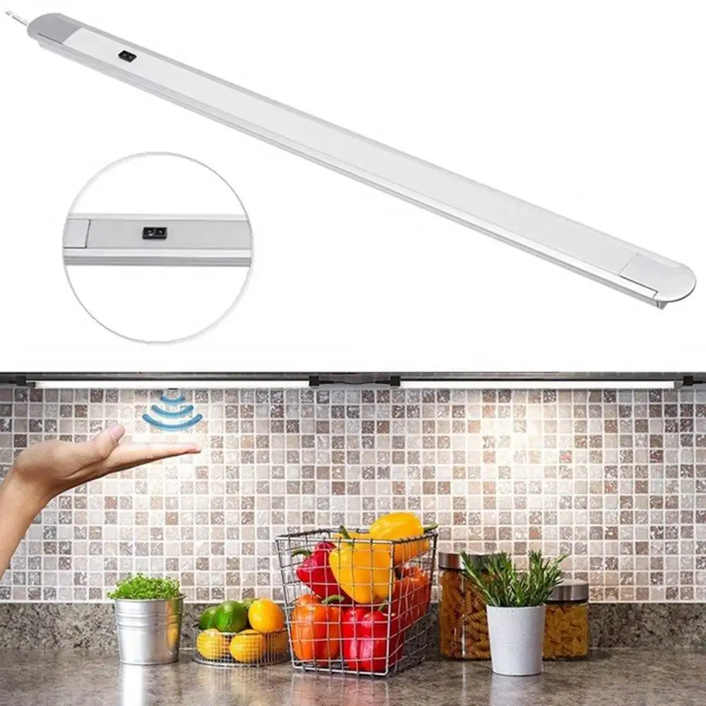 CLAITE 40 см 24 LED ручная волна под шкафом свет DC12V датчик жесткая полоса бар Кухонные
