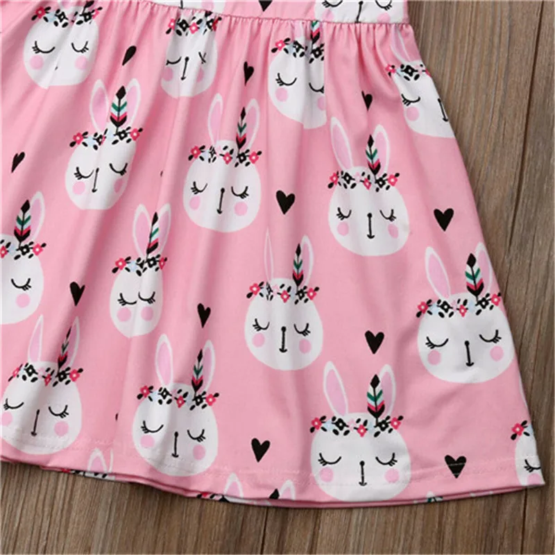 Summer Toddler Kids Girls Easter Dress Clothes Bunny Floral Party Pageant Tutu Dresses For Cotton O-neck | Детская одежда и обувь