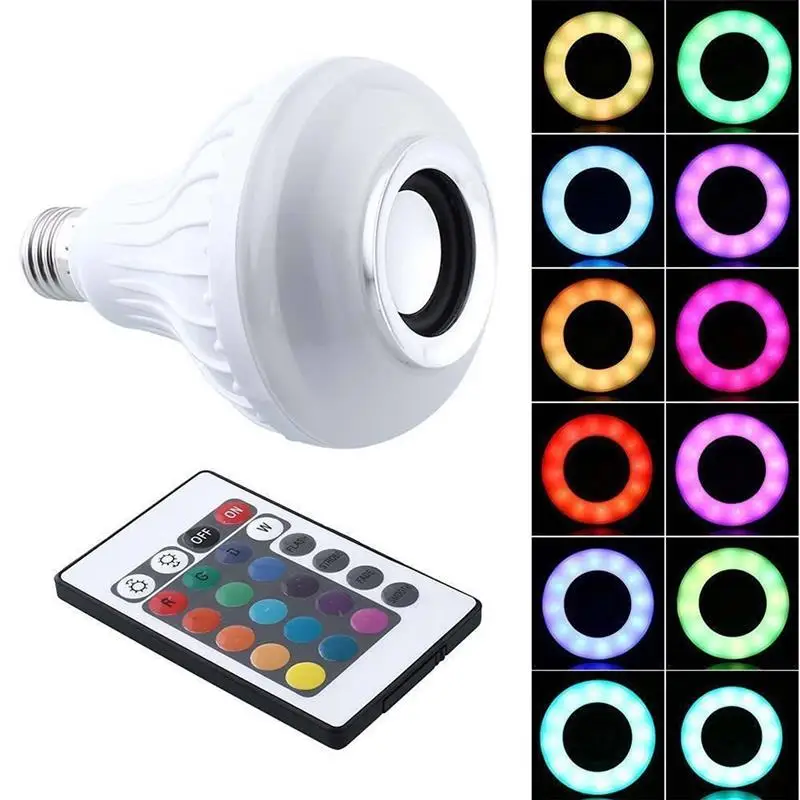 Bluetooth Колонка E27 Беспроводная со светодиодной лампой 12 RGB лампами|Эффект