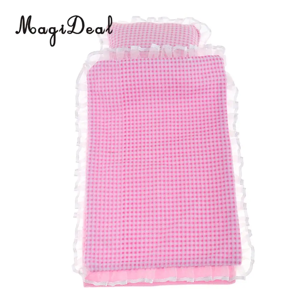 3 шт. милый розовый кружевной клетчатый Комплект постельного белья для кукол