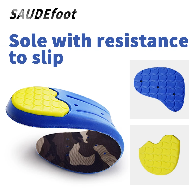 Saudefoot insoles for sneakers orthopedic sport insoles breathable shoe pad absorb with resistance to slip high arch support