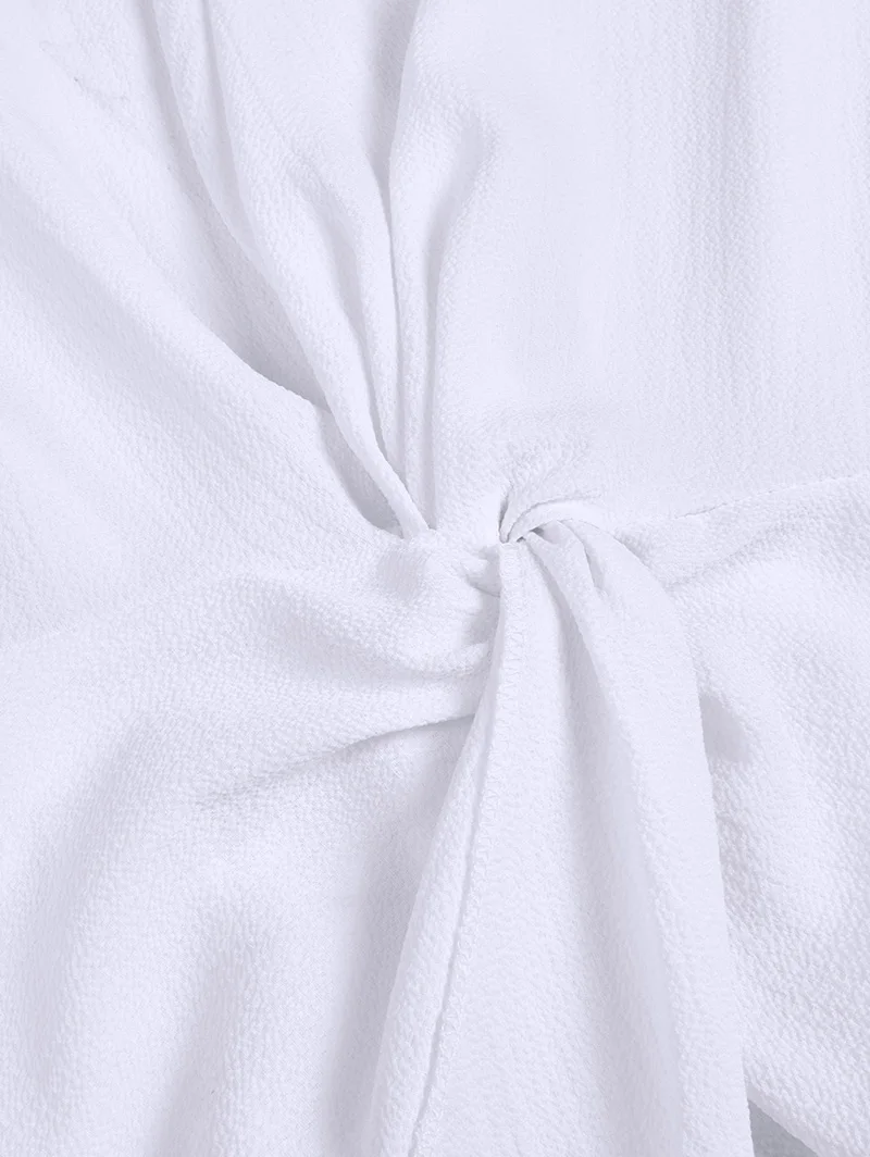 Kenancy Butterfly Sleeve V Neck Twist Blouse Women Spring Summer Casual Blouses Solid Color Black White Ladies Shirts 2019 | Женская