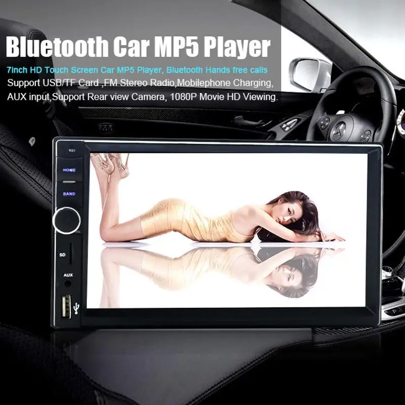 7 дюймов HD 2DIN Bluetooth Авторадио Стерео автомобильное радио MP3 MP5 плеер FM/USB/AUX +