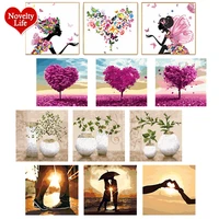 3 pcsset diy oil painting by numbers flowers vase coloring picture drawing canvas hand painted wall landscape gift with frame