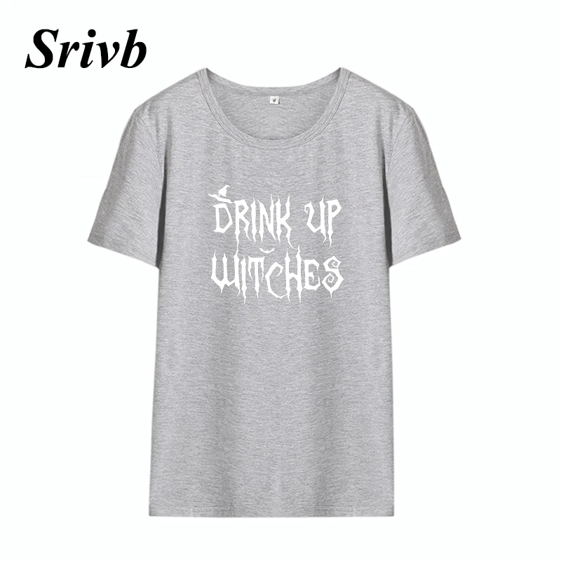 Фото Srivb Drink Up ведьмы 2018 Летняя женская футболка в стиле хип-хоп Femme плюс размер черная Srivb Drink Up ведьмы 2018 Летняя женская футболка в стиле хип-хоп Femme плюс размер черная