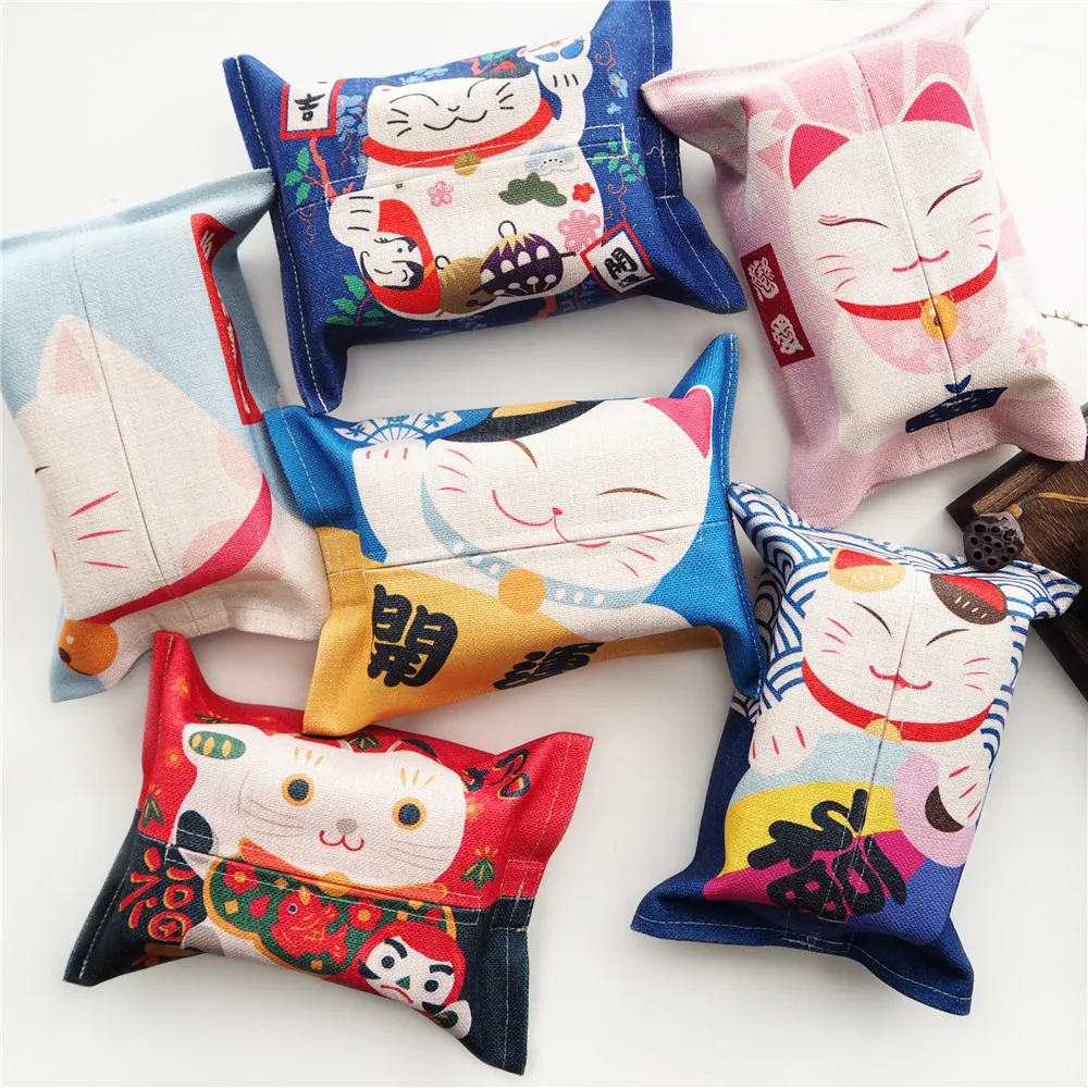 Японское бумажное полотенце lucky cat из хлопка и льна чехол тканевый бумажный мешок