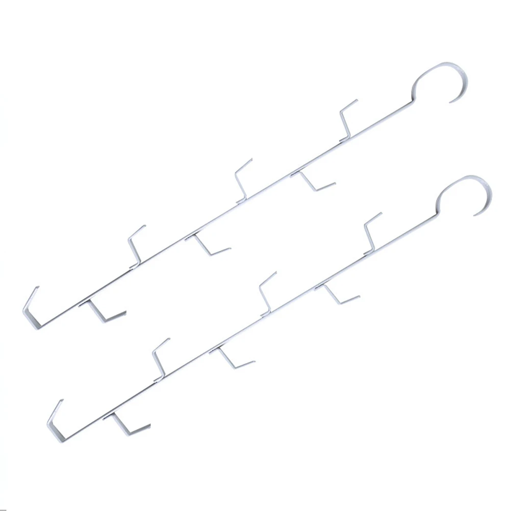 

2pcs Multi Hook Hanger Rack Strong Space Saving Double Sided Metal Coat Hanger Storage Holder for Scarves Clothes Ties