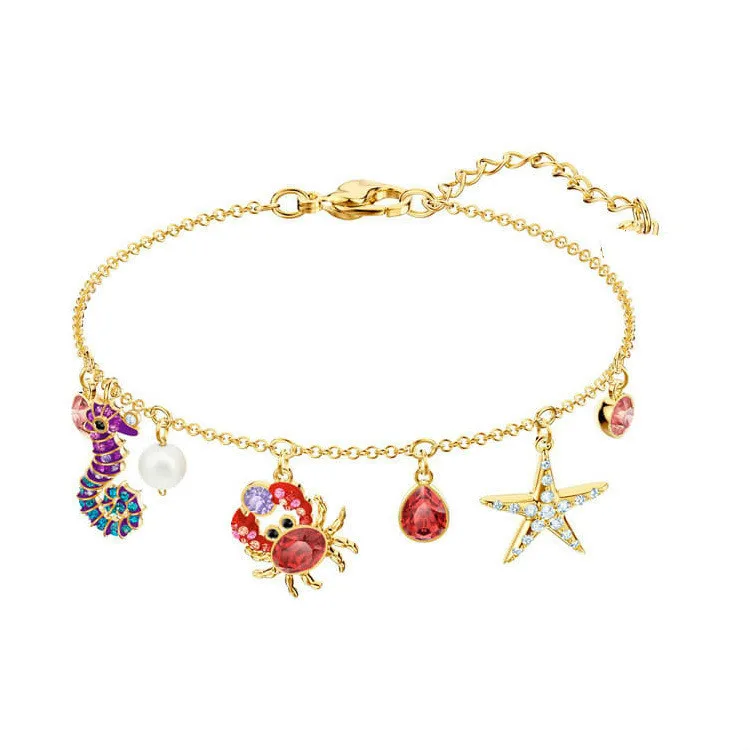 Женский милый браслет с морскими звездами амулеты из гиппокампа подарки для