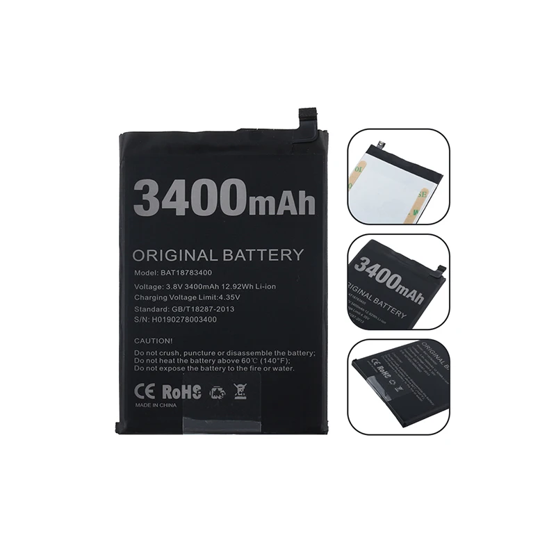 Аккумулятор ocolor Для Doogee Y8 3400 мАч запасной резервный аккумулятор высокой емкости