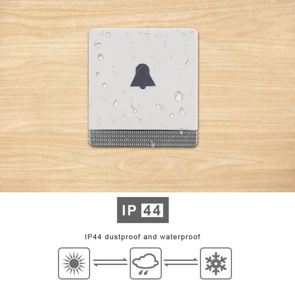 Wireless Waterproof Doorbell 1 Button 2 Receiver 100M Remote Control Smart Cordless Home door bell 38 chime EU US UK Plug | Обустройство