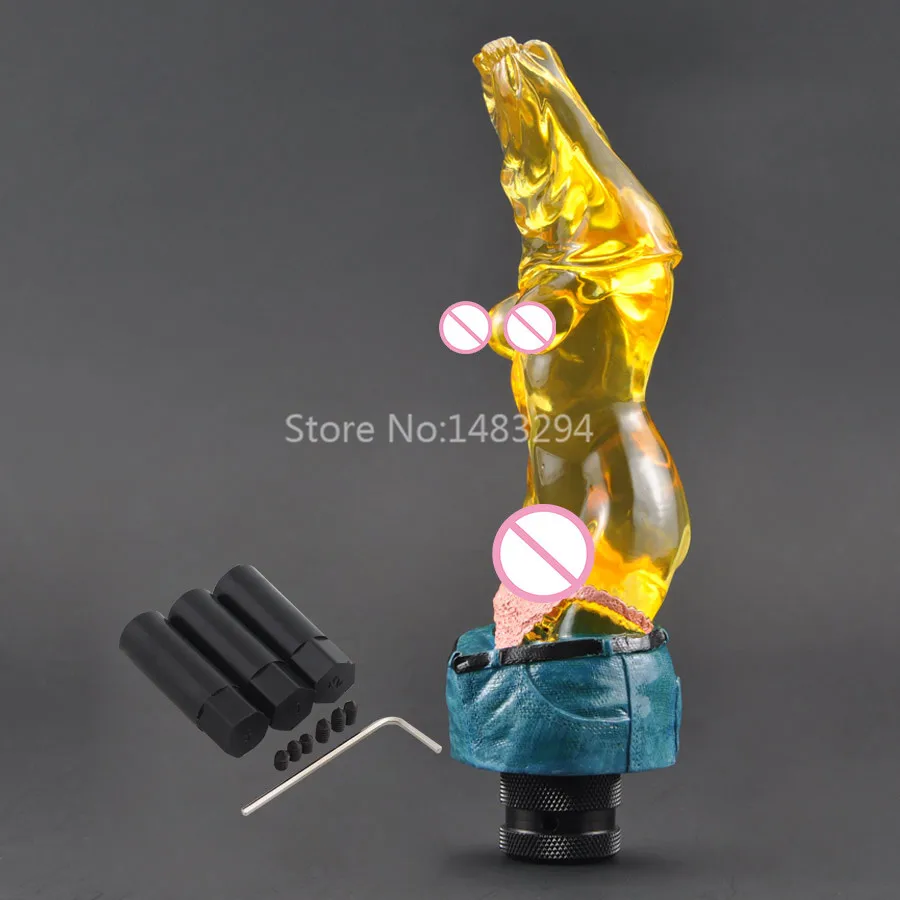 Yellow Crystalline Lady Sexy Girl Goddess Series Half Naked Car Manual Stick Gear Shift Knob Lever Shifter Custom Universal |