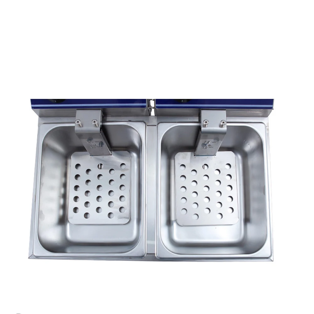 2-pan Deep Fryer Commercial Cooking Machine Stainless Steel Multifunctional Household Use Timer with Thermostat | Бытовая техника