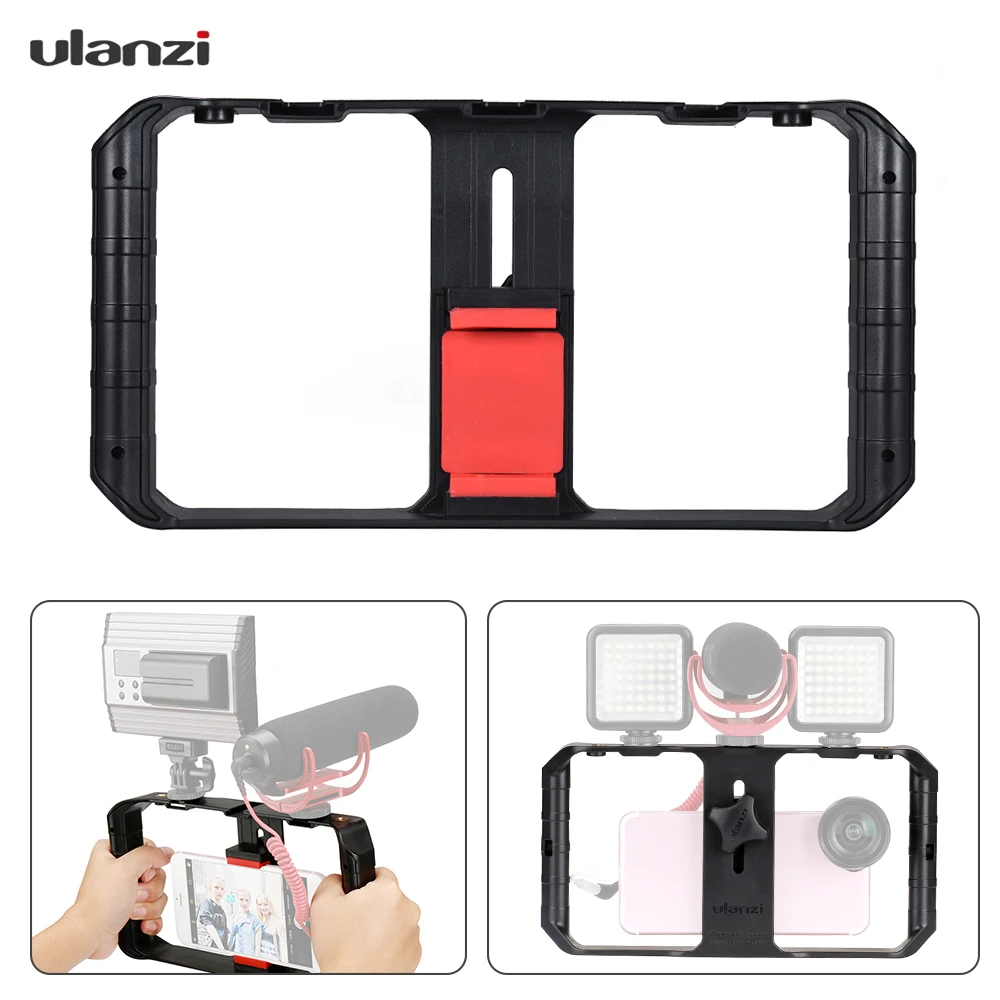 Смартфон Видео Риг Ulanzi U-Rig Pro с 3 креплениями для обуви, держатель для стабилизации телефона в руке, крепление для штатива, стенд для киносъемки.
