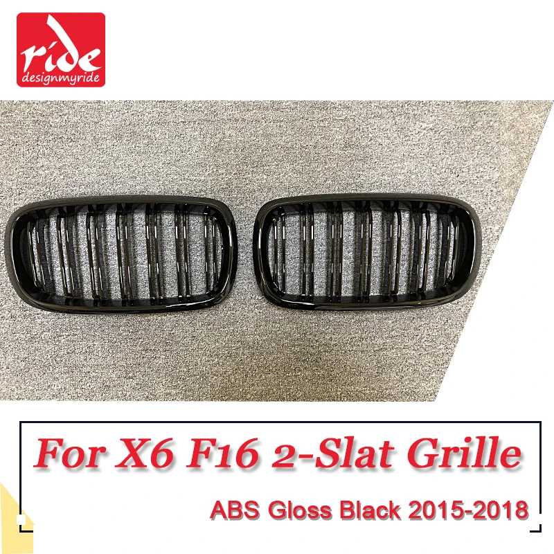 X6 F16 Передняя решетка ABS черный глянец для M style двойные рейки почек внедорожник