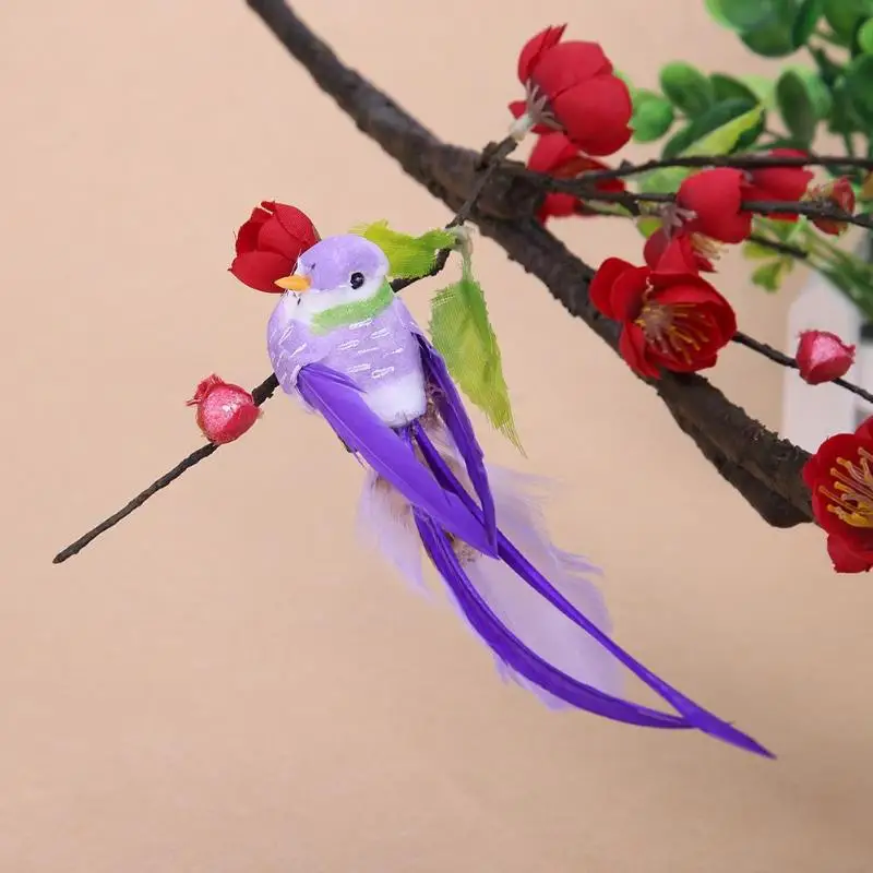 

4pcs Simulation Bird Artificial 3D Foam Feather Bird DIY Party Crafts Imitation Bird Ornament Props Home Garden Wedding Decor