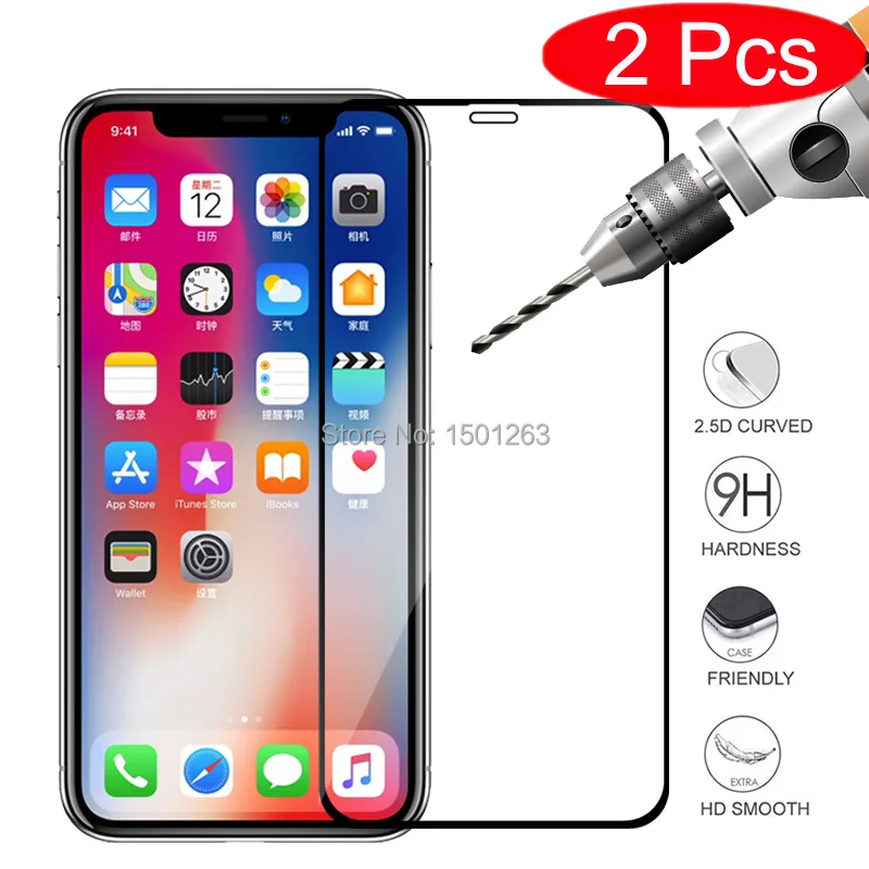 2 шт. полное покрытие закаленное Стекло для iPhone 7 8 6 S плюс 5 5S SE Экран протектор XR X XS