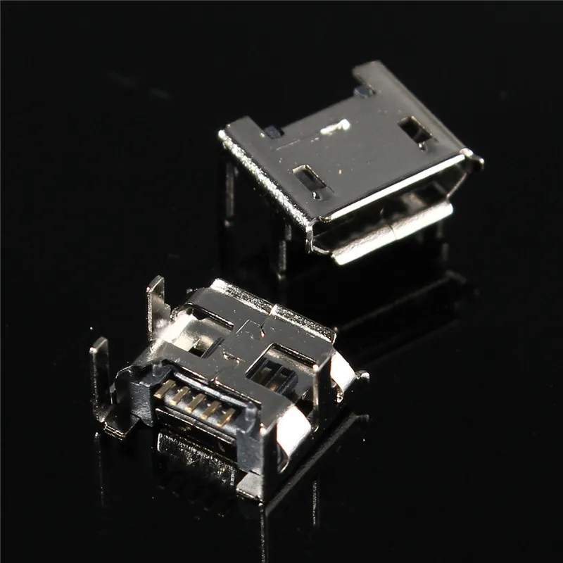 10 шт. гнездо Micro USB Type B 4 вертикальные ножки фиксированные Паяные соединители